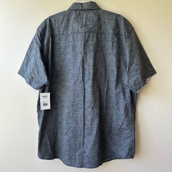 NEW Company Eighty One Button Down Shirt Short Sleeve Flip Cuff Sleeve Black 3XL - Picture 3 of 12
